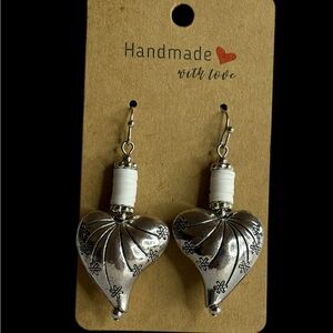 Handmade Silver Heart Earrings